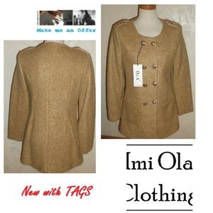 OLA NWT Tan Heavy Textured Blazer Size L